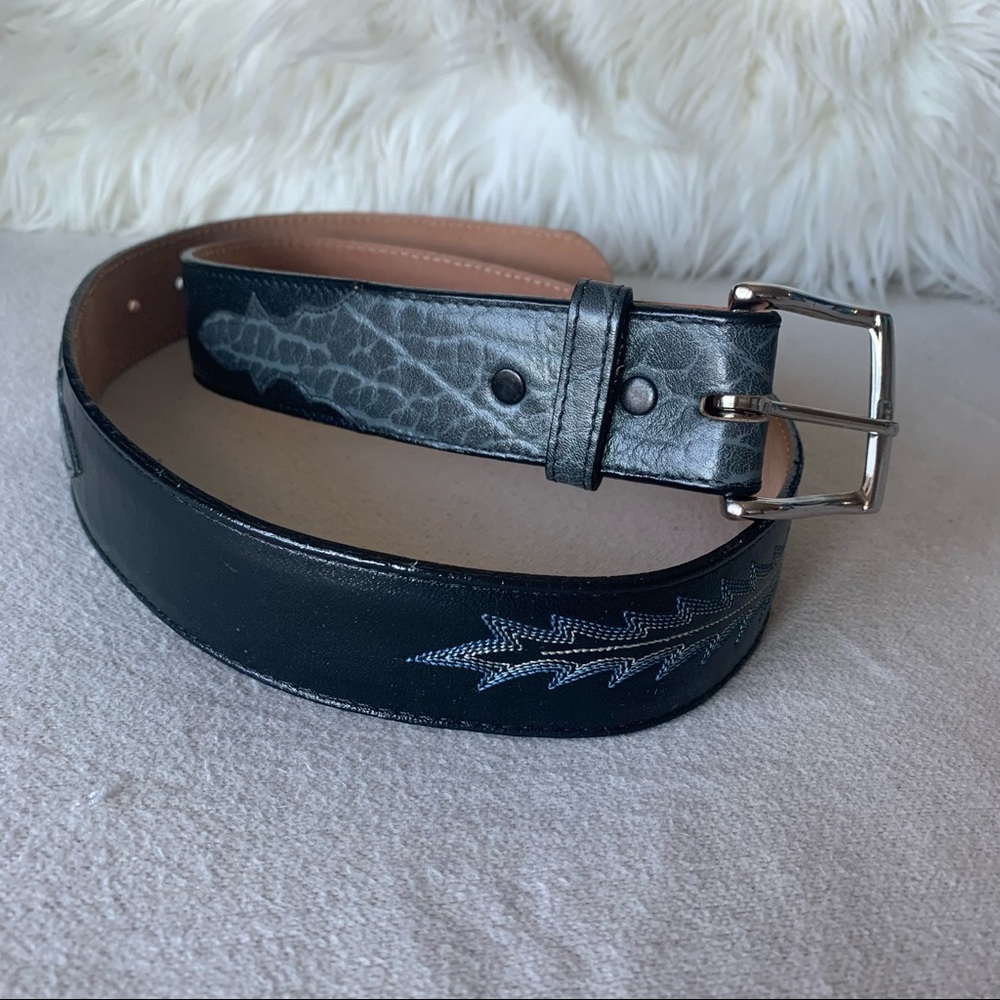 Tony Lama Western Stitched Leather Belt (34)